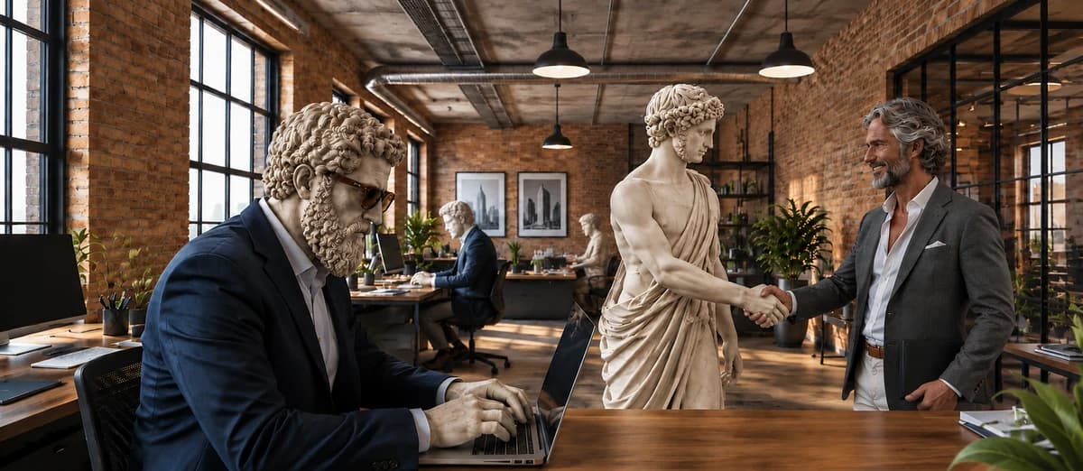 A partnership team building relationships in a modern office