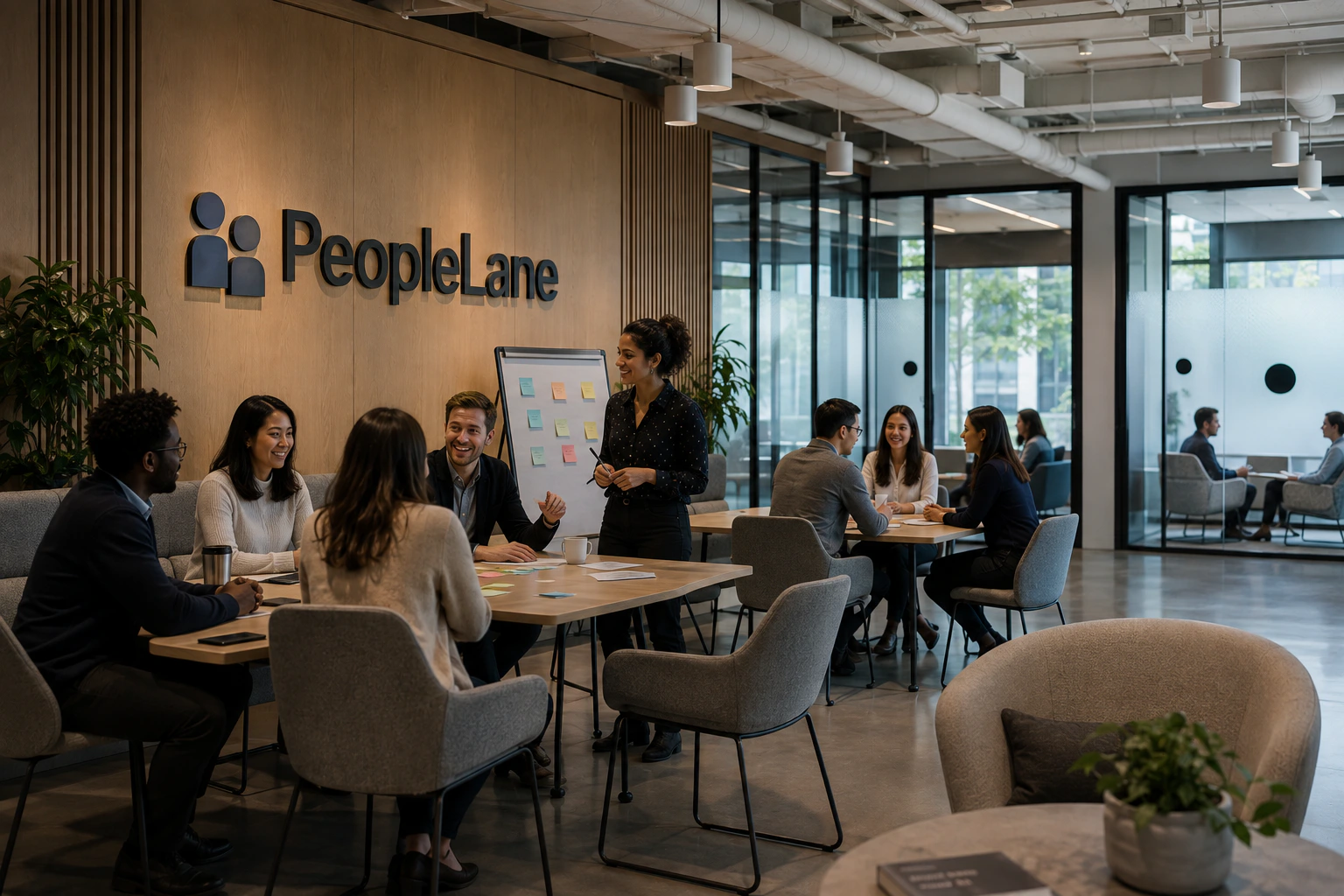 PeopleLane team leading an employee onboarding workshop